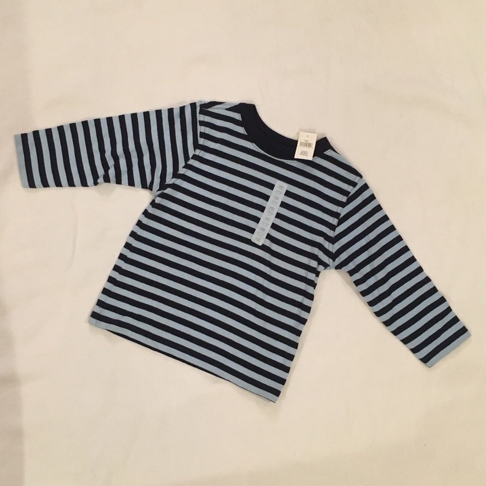 NWT~BABYGAP Boys Blue Stripe Long Sleeve Top Size 3 Yrs